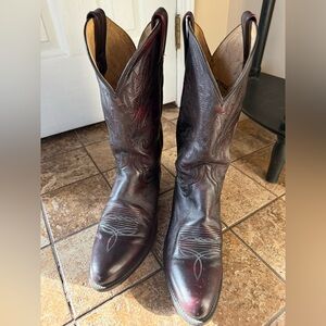 Men’s- Vintage Dan Post Western Boots- Black Cherry- 2112R- Size 10 1/2